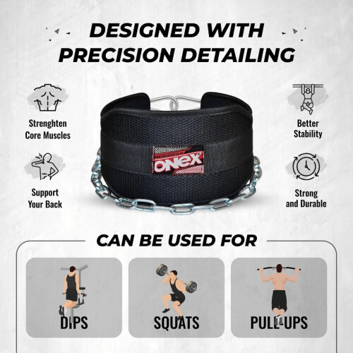 Dip Weightlifting Belt with Steel Chain For Pullup 1
