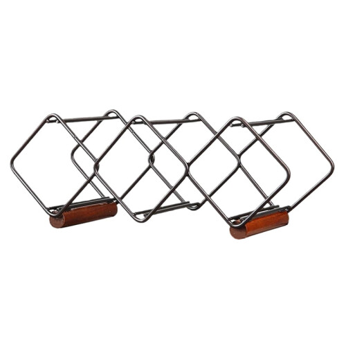 Modern metallvinflaskställ med honungskakadesign
