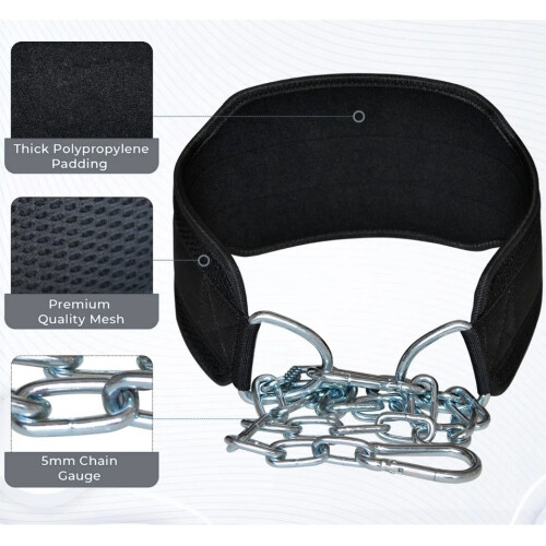 Dip Weightlifting Belt with Steel Chain For Pullup 2