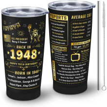 1948 Vintage Tumbler for 75th Birthday 20 oz
