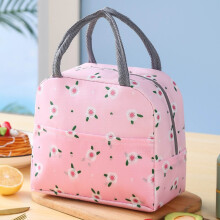 Lancheira térmica TRIEIY com estampa de flores rosa (1 unidade)