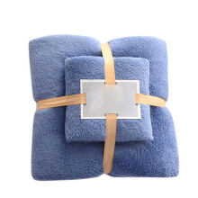 Extra Large Bath Towels Soft Coral Fleece 2-Pack Dark Blue