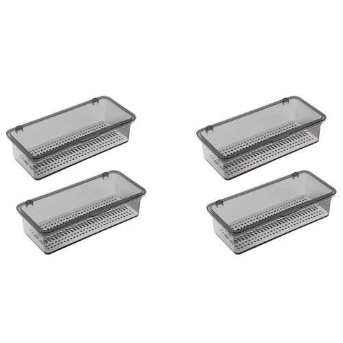 Bestickbricka med lock Plastredskapsorganisatör 4-pack