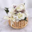 Panier de mariage en rotin avec anse – Blanc 5