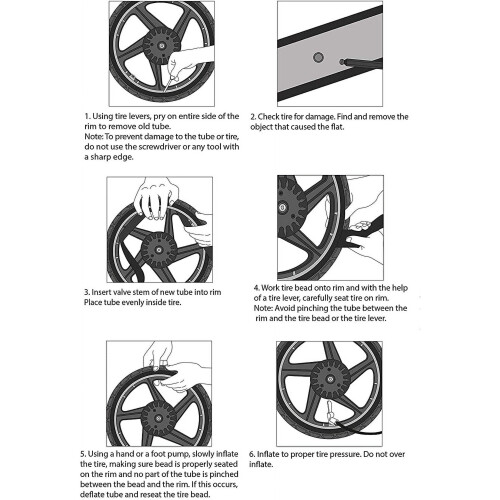 Câmara de ar de borracha de 57 mm para patinete elétrico (12,5 x 2,25 polegadas). 2