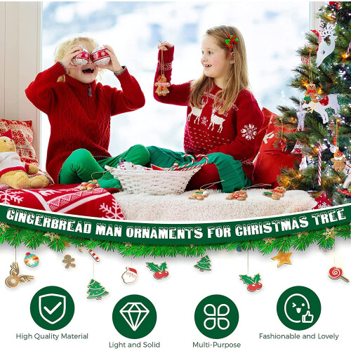 24-delers julepyntsett i akryl: sukkerstenger og 2
