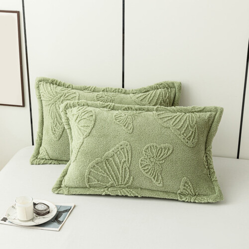 Conjunto de fronhas dupla face em veludo cor leite, 74 x 48 cm (29 x 19 polegadas) 2