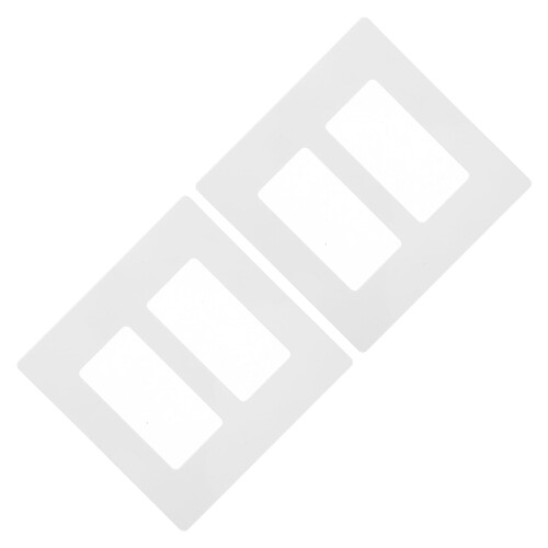 Plaque de recouvrement pour interrupteur double – Plastique blanc, lot de 2 2