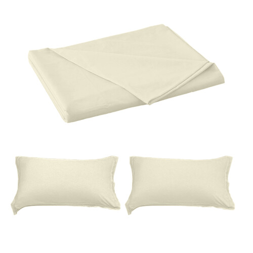 Mikrofiberlakensett King/Queen 3-delt lys gul 1