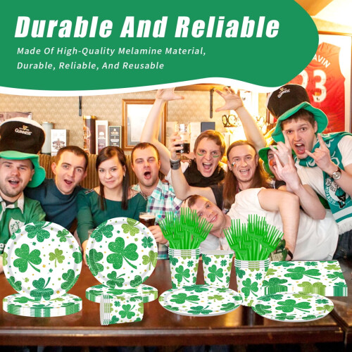 St. Patricks dag-servisesett for 24 gjester 2