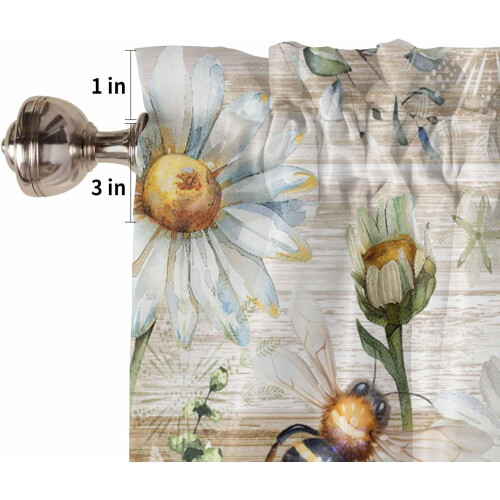 Køkkengardinsæt med stanglomme i Farmhouse-stil – Daisy 1