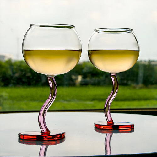 Hjärtformat vinglas, handgjort borosilikatglas, 1-pack 2