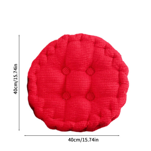 Cuscino rotondo per sedia, 40 cm, in velluto a coste rosso. 1