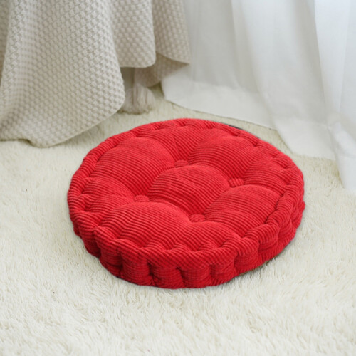 Cuscino rotondo per sedia, 40 cm, in velluto a coste rosso. 2