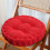 Cuscino rotondo per sedia, 40 cm, in velluto a coste rosso. 4