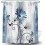 Duschdraperi i polyester med blommig fjärilsdesign 70x70 3