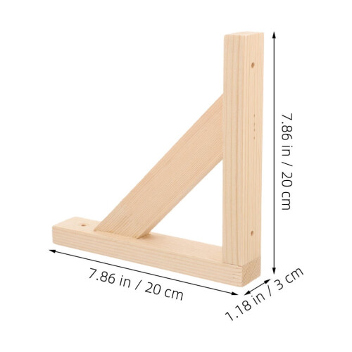Ξύλινες γωνιακές βάσεις ραφιών 20x20x3cm 2 τεμάχια 1