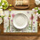 Ensemble de 6 sets de table à motifs floraux et papillons, 30 x 45 cm 2