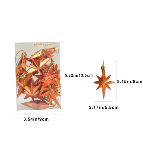 Bethlehem Star Christmas Ornament Plastic Orange 12 pcs 2