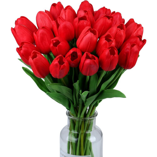 15 tulipas artificiais de seda de 35 cm 1