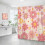 Blommig duschdraperi, vintage solrosmönster, 72x72 3