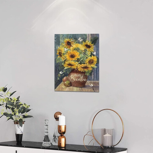Impression sur toile Tournesol 12x16 pouces encadrée 1