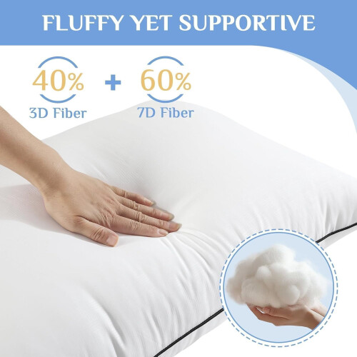 Ensemble de 2 oreillers Queen – Microfibre douce et offrant un bon soutien 2