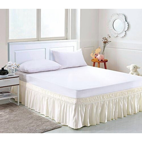 Jupe de lit élastique à volants, retombée de 40 cm, pour lit simple/double 1