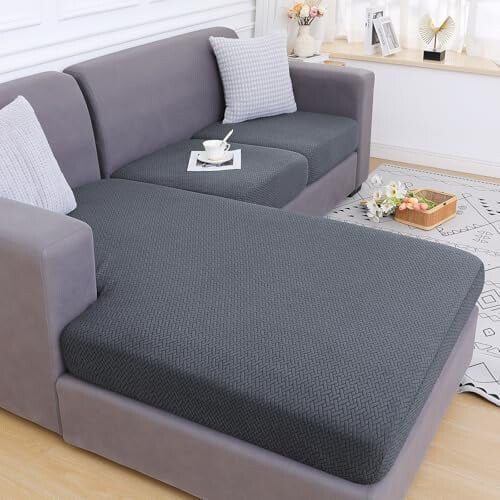 Housse de canapé extensible imperméable en jacquard pour canapé d'angle 1