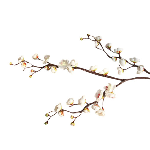 Bouquet de fleurs de prunier artificielles blanches en soie 1