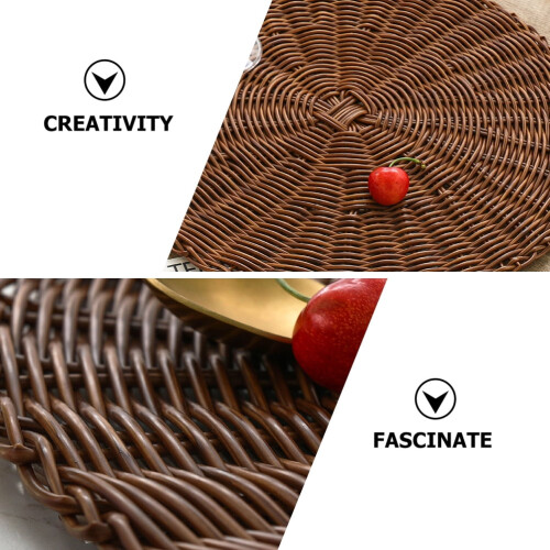 Weierla braided table placemat brown 38x38x1 cm 2