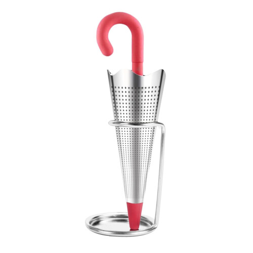 Umbrella Tea Infuser with Drip Tray, Stainless Steel, 1 pc 1