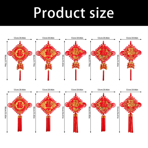 Velvety Chinese Knot Fu-Five blessings come  hanging fish 2