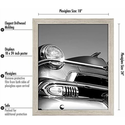16x20 sort billedramme – MDF, bred list, plexiglas 1