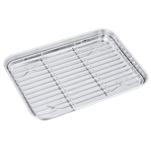 Plaque de cuisson en acier inoxydable avec grille de refroidissement 1