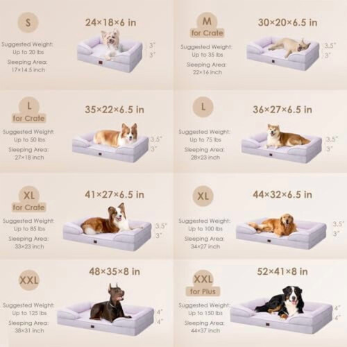 Cama ortopédica para cães com espuma viscoelástica e almofadas laterais, lavável. 1