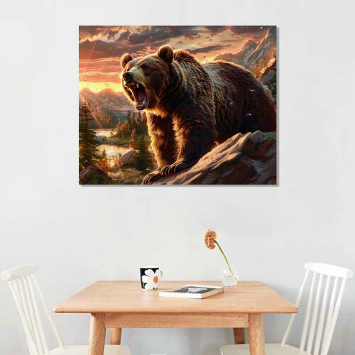 Tableau imprimé sur toile Ours des forêts 20x16 pouces 1