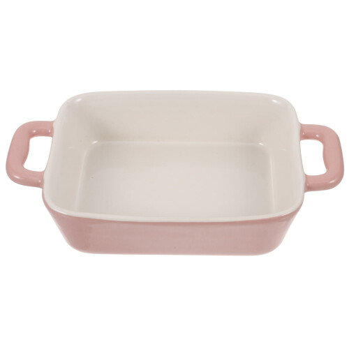 Plat à four en porcelaine rose 21 x 12 cm 2