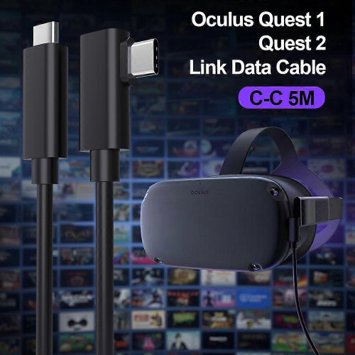 VR Headset Cable for VR Quest 2 5m 90 Degree Right Angle USB 3.2 Gen1 Type-C Cable Support Fast 1