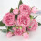 Buquê artificial de peônias rosa, 29 cm (11,4 pol.), feito de seda e plástico. 3