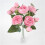 Buquê artificial de peônias rosa, 29 cm (11,4 pol.), feito de seda e plástico. 4