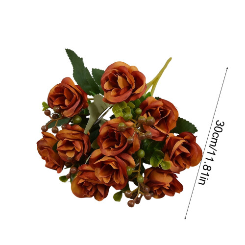 Buquê de flores artificiais – Plástico, 30 cm, Marrom 1