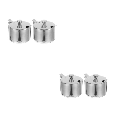 4Sets - Salzbehälter Mit Löffel Für 1