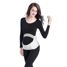 (L, White) Pregnancy Support Belt 3 in 1 Maternity Belt Soft Stretchable Breathable Material For Pregnancy