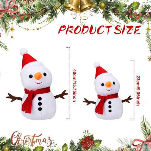 Conjunto de 2 Almofadas Decorativas com Boneco de Neve – 40cm e 23cm 2