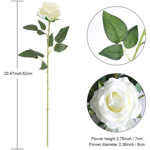 12 rosas pretas artificiais – Seda realista, hastes de 53 cm (21 polegadas) 1