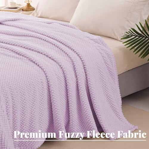 Couverture polaire douce format king size 229 x 264 cm lilas 2