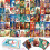 Set van 50 retro kerstkaarten en muurdecoratie 5