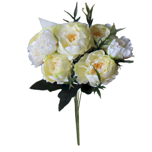 Buquê artificial de peônias com hortênsias – 29 cm, 5 vasos. 1