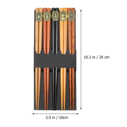 Japanske træpindesæt – 5 par, assorterede farver 1